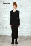 Marc le bihan shoulder lace long -sleeved dress 2864 black